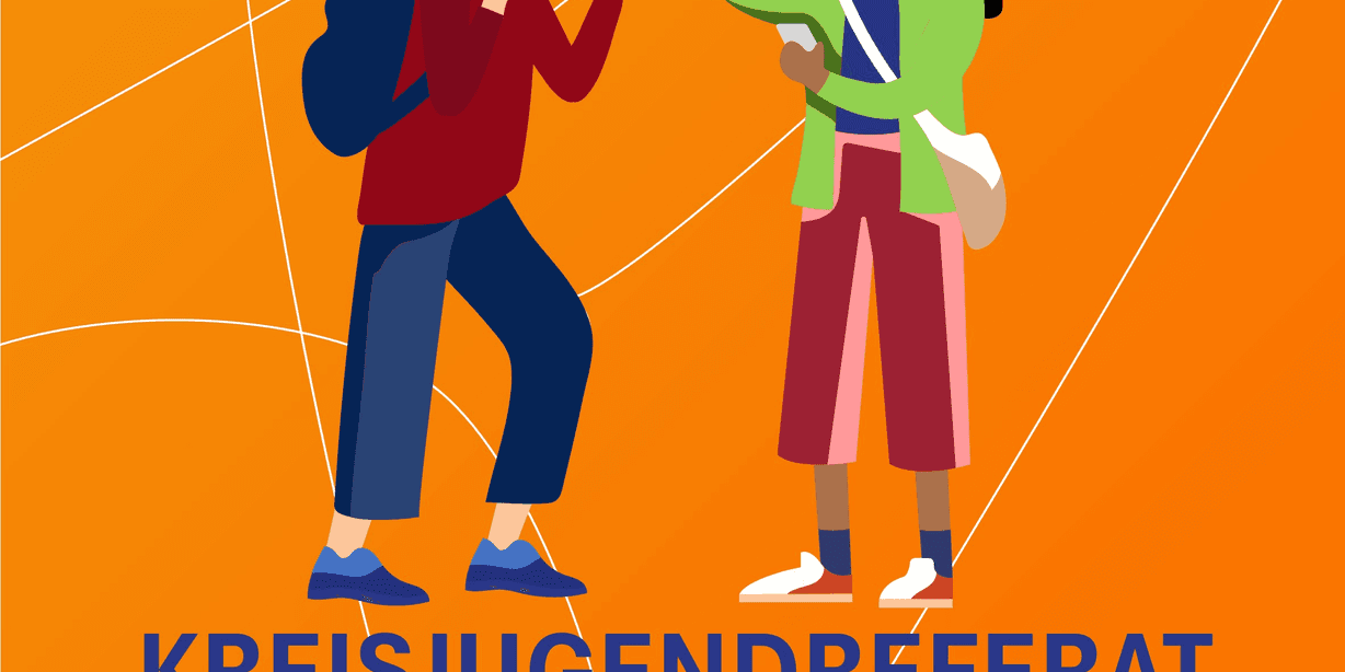 Bild von zwei Jugendlichen, die ein High Five machen. Text Kreisjugendreferat Lörrach